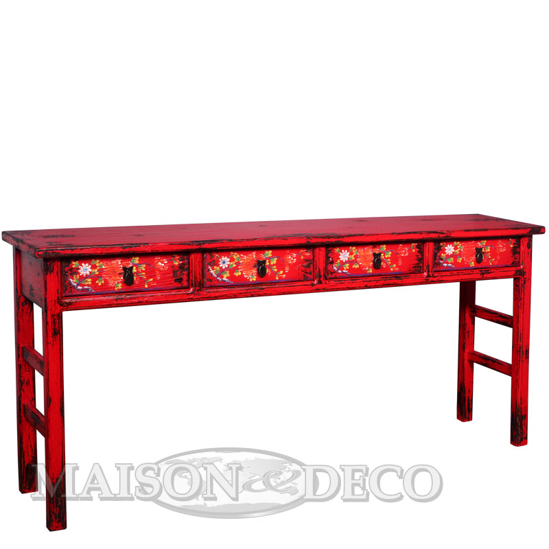 Sbs 189 M P Sichuan Rustic Wood Console Table With Painting